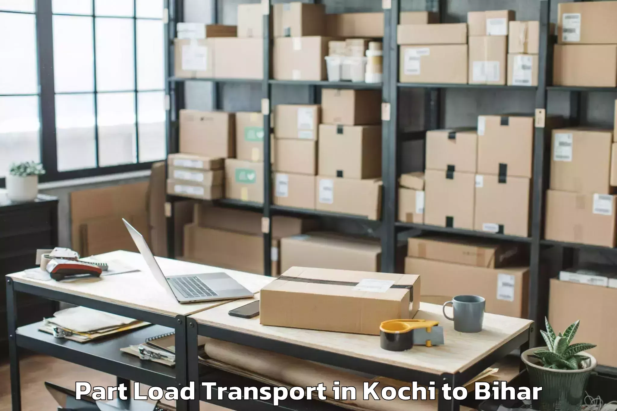 Book Kochi to Darbhanga Airport Dbr Part Load Transport Online